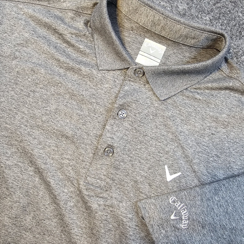 Callaway Opti Dri Polo Shirt Mens Large Gray Heather Golf Stretch Performance